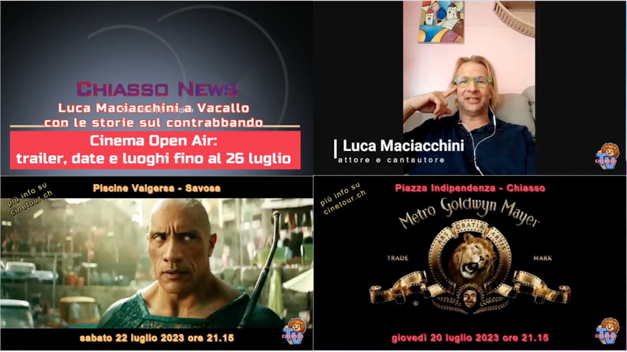 'Chiasso News 18 luglio 2023 - Luca Maciacchini a Vacallo - I trailer fino al 26 luglio' episoode image