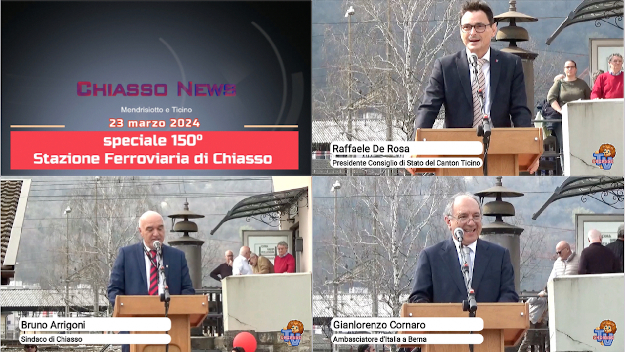 'Chiasso News 23 marzo 2024 - Cerimonia 150° Stazione Ferroviaria di Chiasso' episoode image