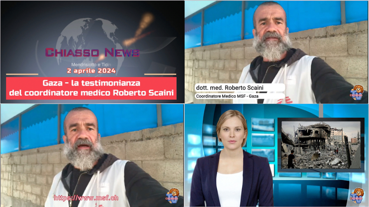 'Chiasso News 2 aprile 2024 - Gaza - La testimonianza del dottor Scaini di MFS' episoode image